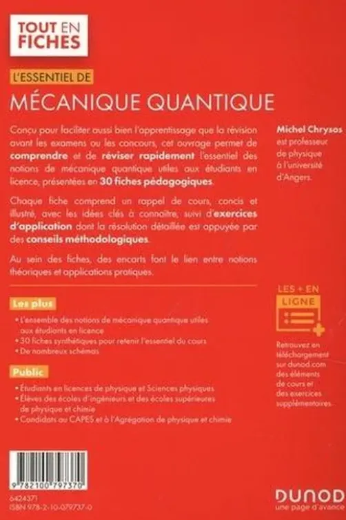 L'essentiel de mécanique quantique, Michel Chrysos