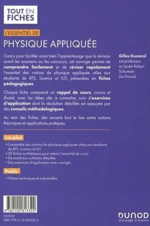 L'essentiel de physique appliquée. BTS, Licence, IUT, Gilles Duménil