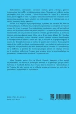 Les troubles psychiques selon Galien. Etude d'un système de pensée, Julien Devinant