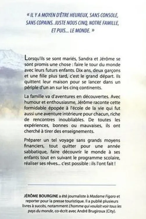 Le tour du monde en famille, Jérôme Bourgine