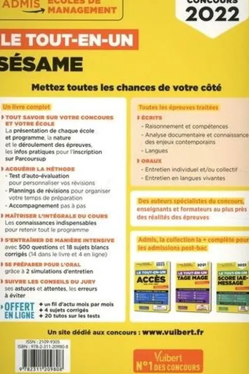 Le tout-en-un Sésame. Edition 2022, Anne-Marie Bonnerot