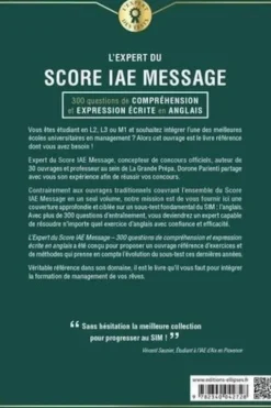 L'expert du score IAE Message. 300 questions de compréhension et expression écrite en anglais, Dorone Parienti
