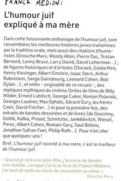 L'humour juif expliqué à ma mère, Franck Médioni