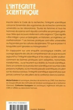 L'intégrité scientifique. Sociologie des bonnes pratiques, Michel Dubois