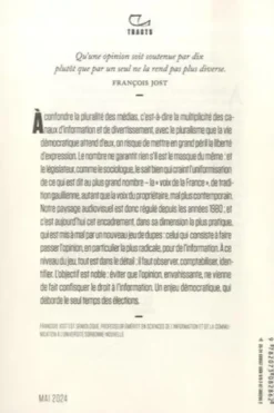 L'opinion qui ne dit pas son nom. Du pluralisme des médias en démocratie, François Jost