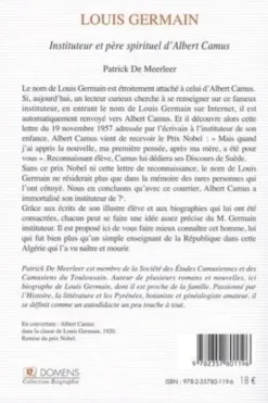 Louis Germain (1884-1966). Instituteur et père spirituel d'Albert Camus, Patrick de Meerleer