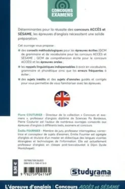 L'épreuve d'anglais aux concours Accès et Sésame, Pierre Couturier