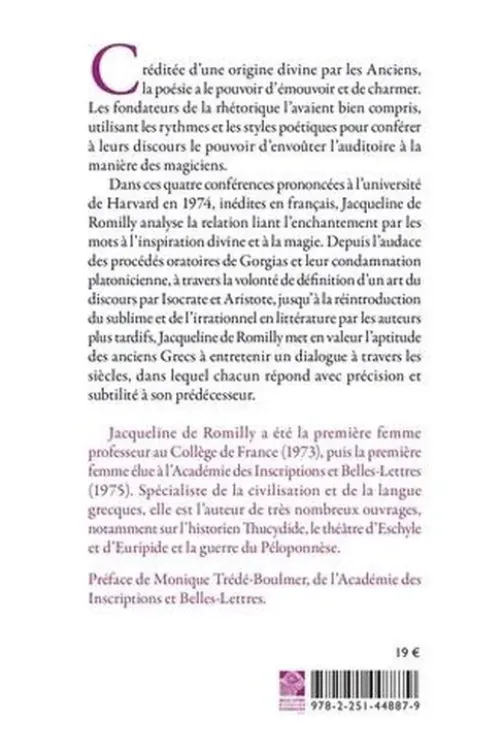 Magie et rhétorique en Grèce ancienne, Jacqueline de Romilly