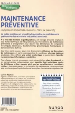 Maintenance préventive. Composants industriels courants, plans de préventif, Claude Kojchen