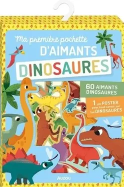 Ma pochette d'aimants Dinosaures. 60 aimants dinosaures, 1 joli poster pour tout savoir sur les dinosaures, Peskimo