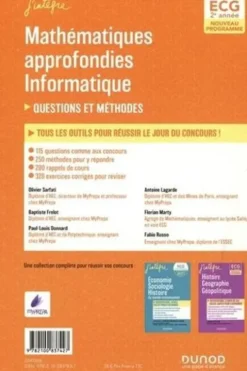Mathématiques approfondies Informatique 2e année ECG. Questions et méthodes, Olivier Sarfati