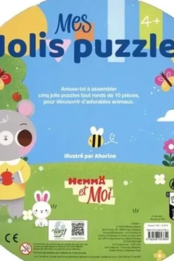 Mes jolis puzzles Mes amis les animaux. 5 puzzles de 10 pièces, Ahorine