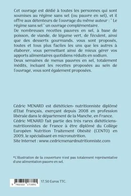 Mes recettes faciles pauvres en sel. Volume 1, Cédric Ménard