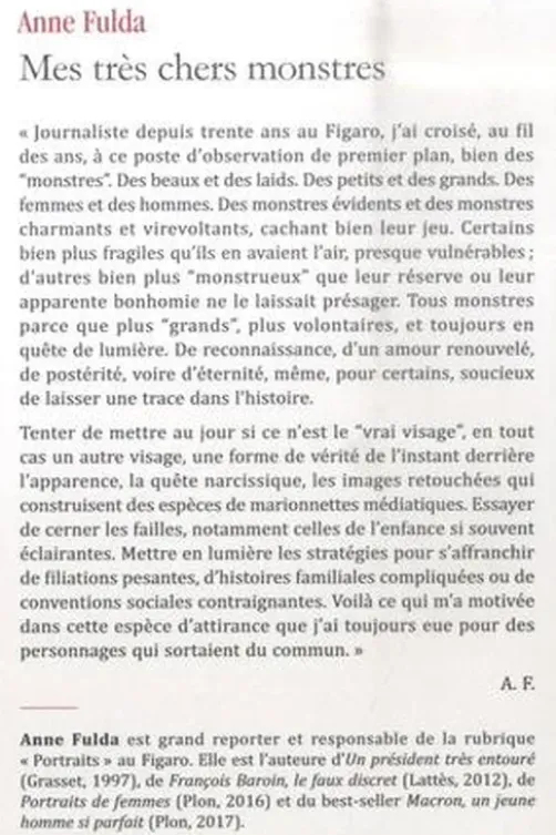 Mes très chers monstres, Anne Fulda