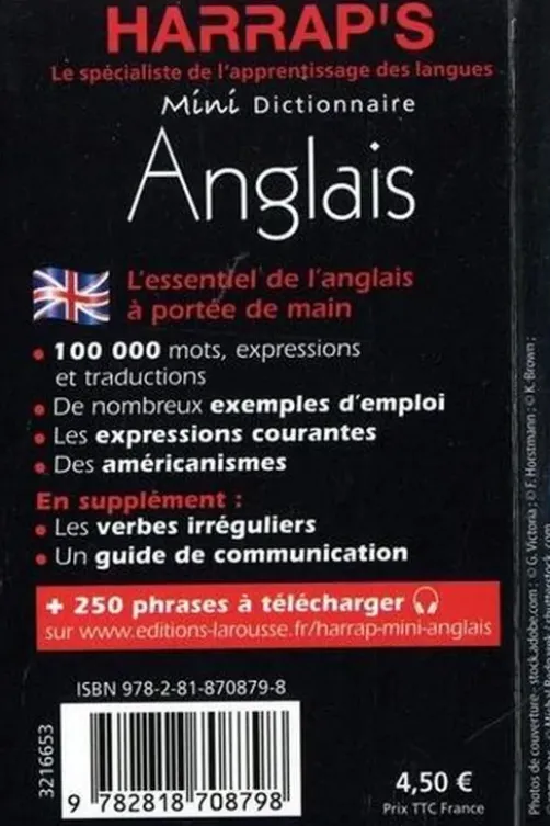 Mini dictionnaire Anglais Harrap's. Edition bilingue français-anglais