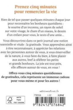 5 minutes... de gratitude. Mon petit journal pour être plus heureux, Christie Vanbremeersch