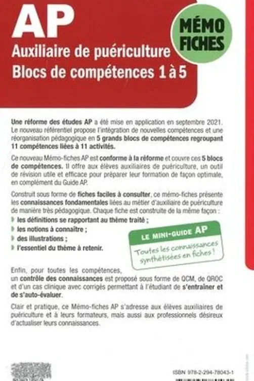 Mémo-fiches AP. Blocs de compétence 1 à 5, Lucie Latte