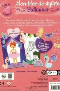 Mon bloc de styliste Ballerines. Des coloriages. Avec des stickers pour habiller les modèles !, Elen Lescoat