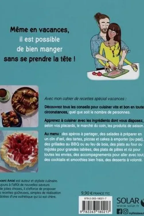 Mon cahier de recettes spécial vacances, Vincent Amiel
