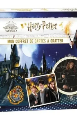 Mon coffret de cartes à gratter et à colorier Harry Potter. Avec 7 cartes à gratter, 1 pique en bois, 4 marques-pages, 7 cartes à colorier et 16 magnets, Wizarding World