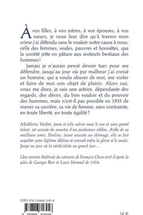 Mon crime, François Ozon