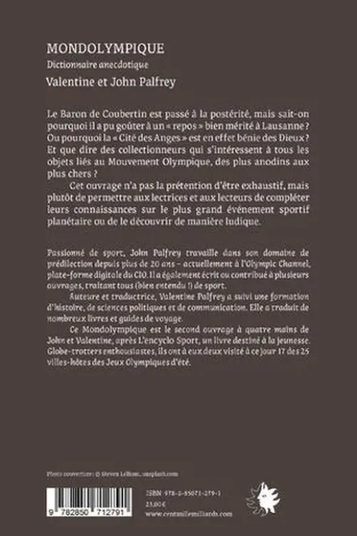 Mondolympique. Dictionnaire anecdotique, Valentine Palfrey