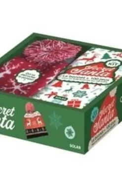 Mon kit secret Santa. Coffret avec 1 bonnet et 1 livre-jeux, Solar