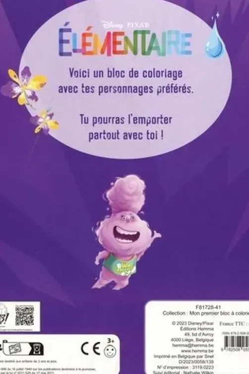 Mon premier bloc à colorier Elémentaire, Disney Pixar