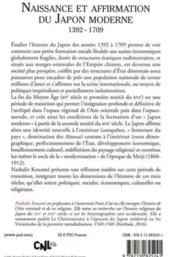 Naissance et affirmation du Japon moderne (1392-1709). Relations internationales, Etat, société, religions, Nathalie Kouamé