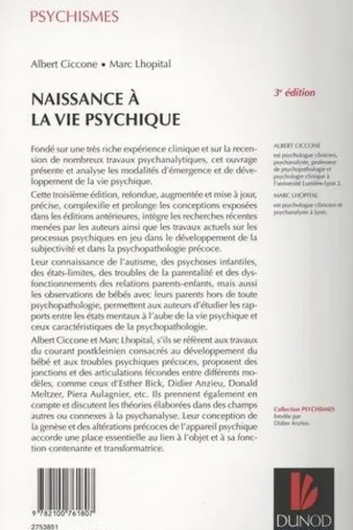 Naissance à la vie psychique. 3e édition, Albert Ciccone