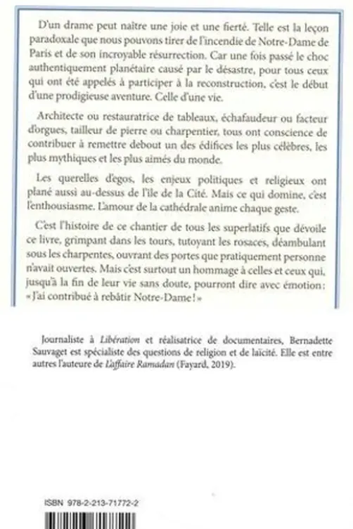 Notre-Dame de Paris, ressuscitée, Bernadette Sauvaget