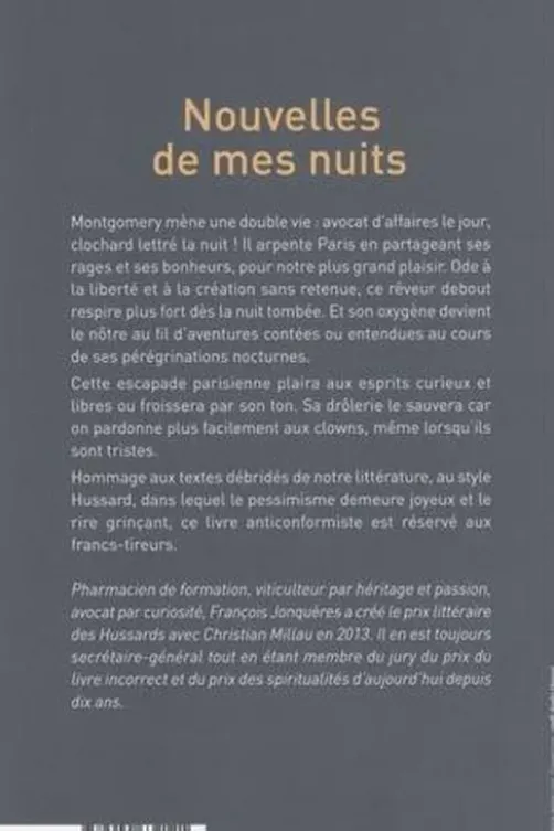 Nouvelles de mes nuits, François Jonquères