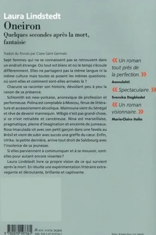 Oneiron. Quelques secondes après la mort, fantaisie, Laura Lindstedt
