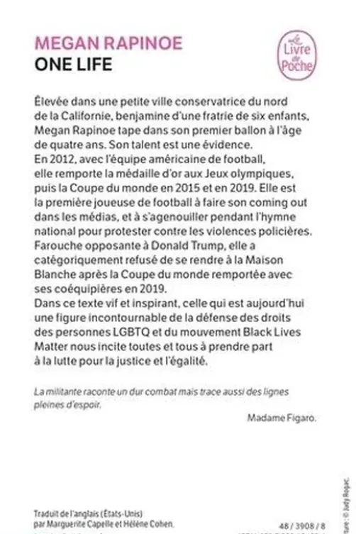 One life, Megan Rapinoe
