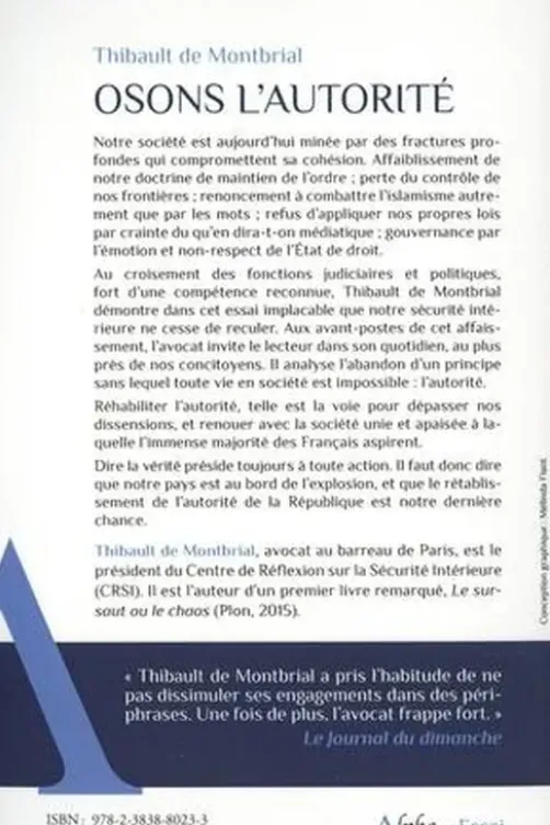 Osons l'autorité, Thibault de Montbrial