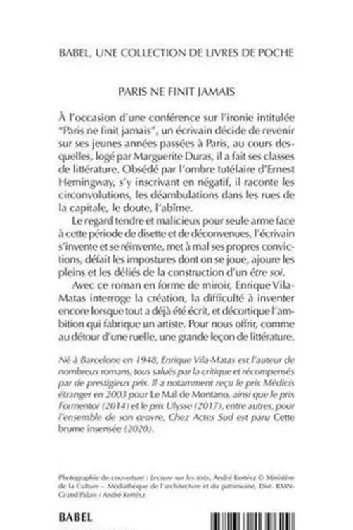 Paris ne finit jamais, Enrique Vila-Matas