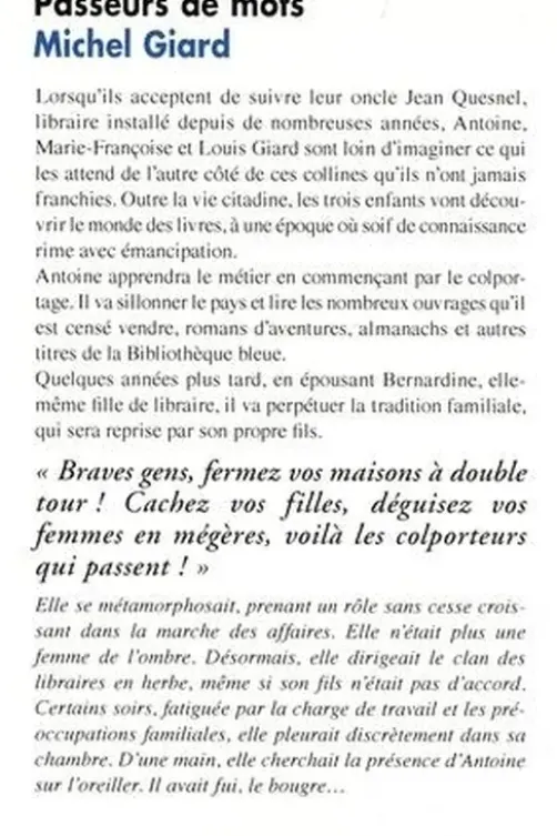 Passeurs de mots, Michel Giard