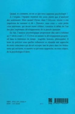 Patience, mon coeur ! L'essor de la psychologie dans la littérature grecque classique, Jacqueline de Romilly