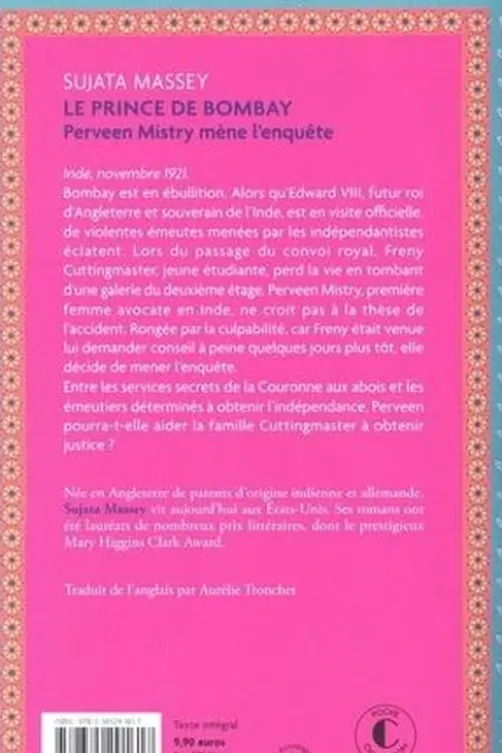 Perveen Mistry : Le Prince de Bombay, Sujata Massey