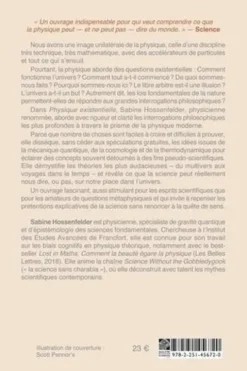 Physique existentielle. Guide scientifique sur les plus grandes questions de la vie, Sabine Hossenfelder