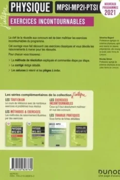Physique MPSI-MP2I-PTSI. Exercices incontournables, 3e édition, Séverine Bagard