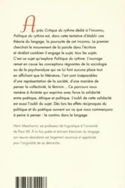 Politique du rythme. Politique du sujet, Henri Meschonnic