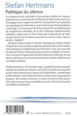 Poétique du silence, Stefan Hertmans