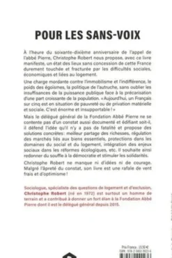 Pour les sans-voix. Pauvreté, mal-logement, inégalités ne sont pas des fatalités, Robert Christophe