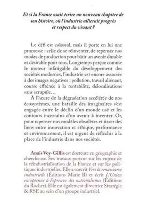 Pour une révolution industrielle, Anaïs Voy-Gillis