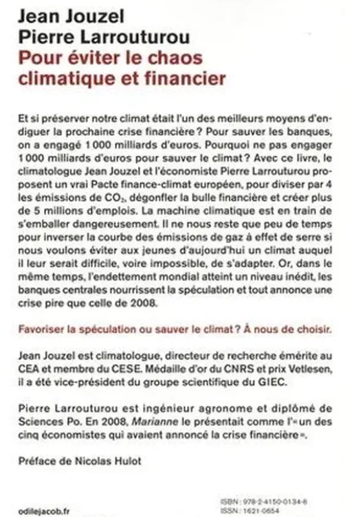 Pour éviter le chaos climatique et financier, Jean Jouzel