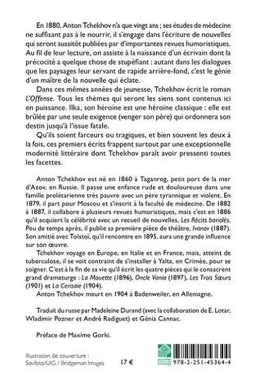 Premières nouvelles. Suivi de L'offense, Anton Tchekhov