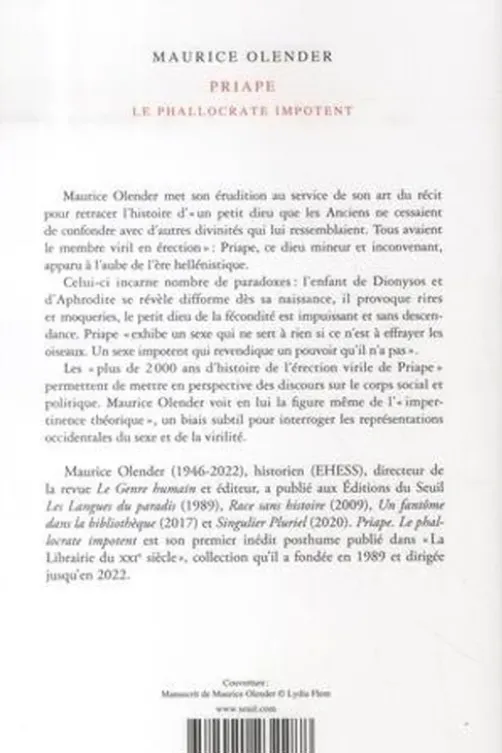 Priape. Le phallocrate impotent, Maurice Olender