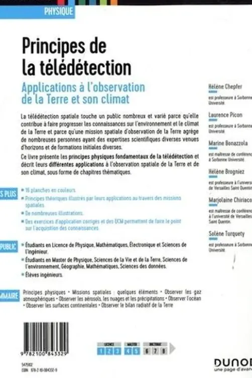 Principes de la télédétection. Applications à l'observation du système climatique terrestre, Hélène Chepfer