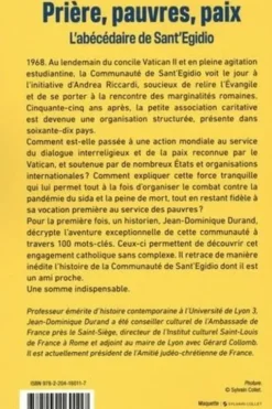 Prière, pauvres, paix. L'abécédaire de Sant' Egidio, Jean-Dominique Durand